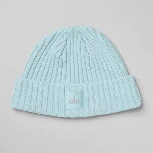 ALO Yoga Cashmere Blend Rib Beanie Chalk Blue